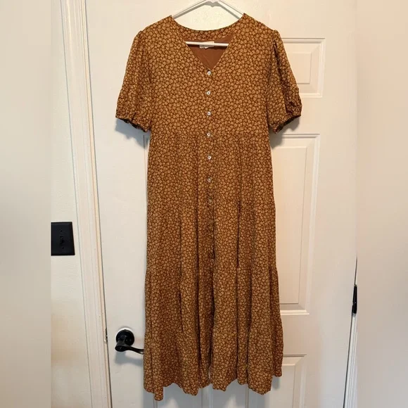 Roolee Brown Floral Midi Dress - Picture 3 of 5